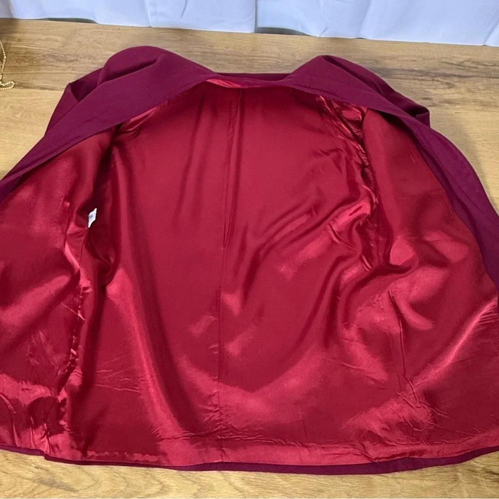 Vintage Christian Dior Separates red 100% Wool oversized Blazer Jacket size 8